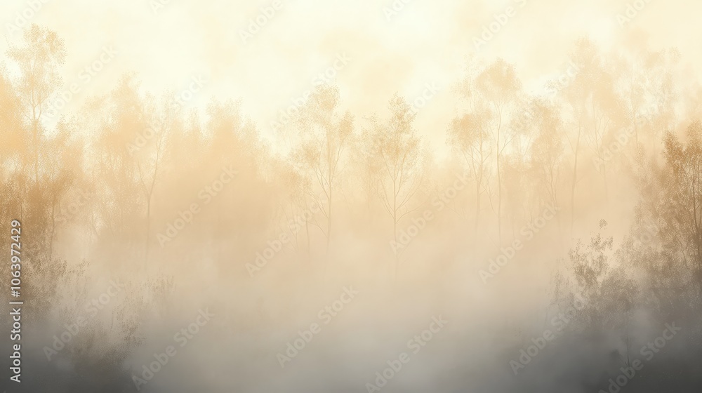 Misty forest landscape with soft light and muted colors, creating a serene and tranquil atmosphere. Misty forest landscape with soft light and muted colors, creating a serene and tranquil atmosphere.