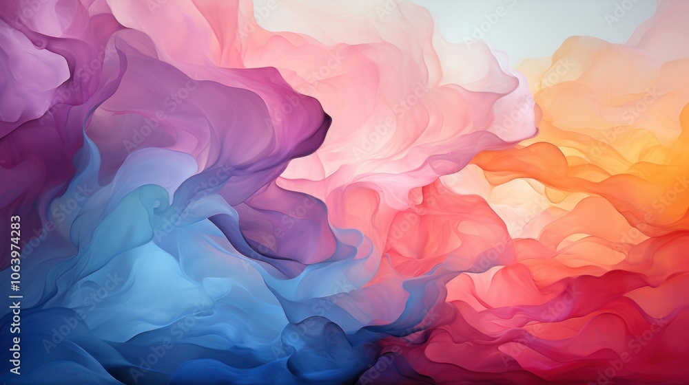 Abstract colorful waves blending in soft hues, creating a serene and artistic visual effect. Abstract colorful waves blending in soft hues, creating a serene and artistic visual effect.