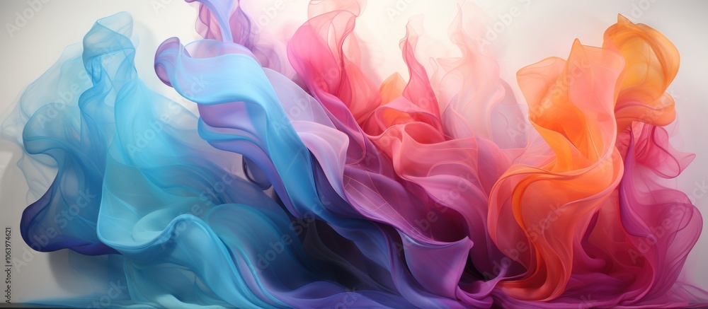 A vibrant display of flowing, colorful fabrics creating an ethereal, artistic effect. A vibrant display of flowing, colorful fabrics creating an ethereal, artistic effect.