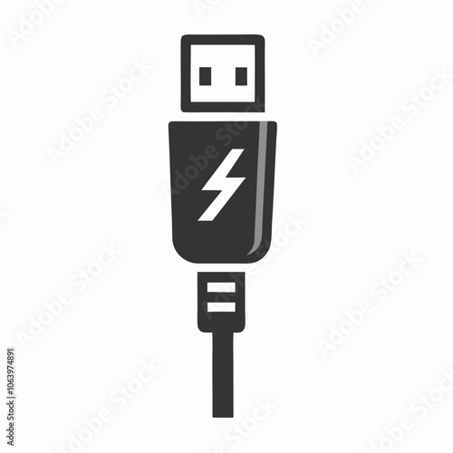 USB charging plug icon Vector illustration on a isolated white background (4)