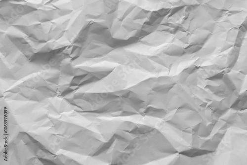 Crumpled white paper as background