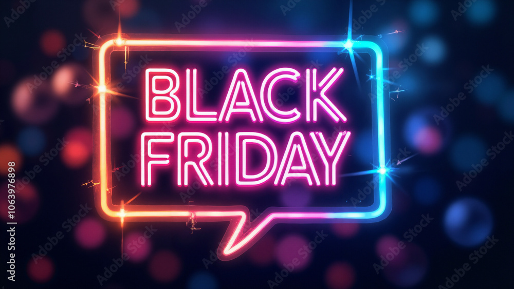 Electrifying Black Friday Neon Banner in Chat Bubble: Perfect for E-commerce, Social Media, and Retail Marketing Electrifying Black Friday Neon Banner in Chat Bubble: Perfect for E-commerce, Social Media, and Retail Marketing