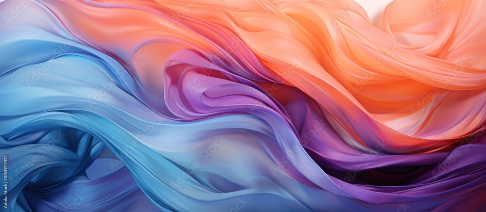 A vibrant, flowing abstract design featuring soft waves of color blending seamlessly.