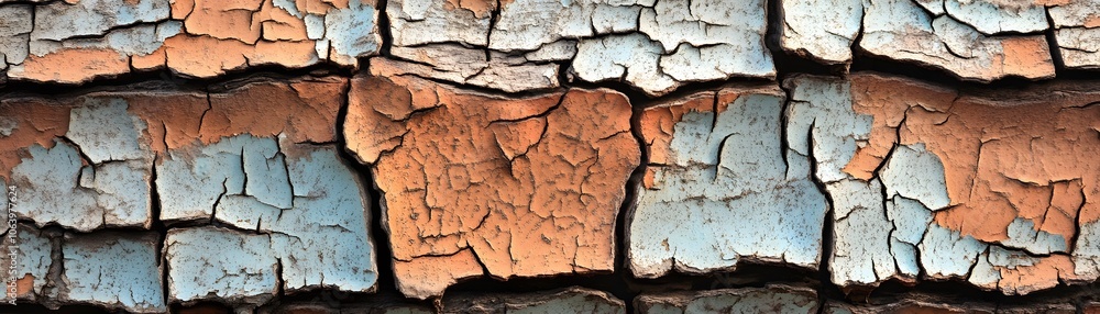 Fototapeta premium Cracked and Peeling Paint on a Weathered Surface
