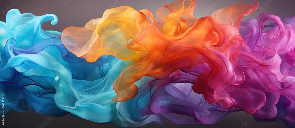 Abstract colorful waves of fluid shapes creating a dynamic visual effect. Abstract colorful waves of fluid shapes creating a dynamic visual effect.