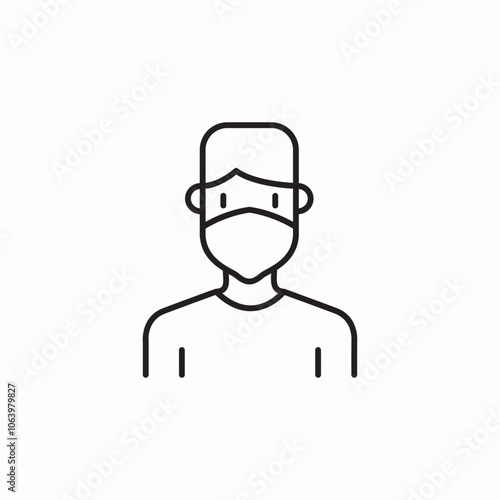 male medical mask icon sign vector