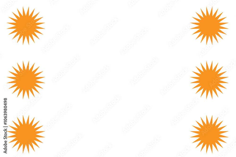 White Background With Orange Starburst Shapes. 