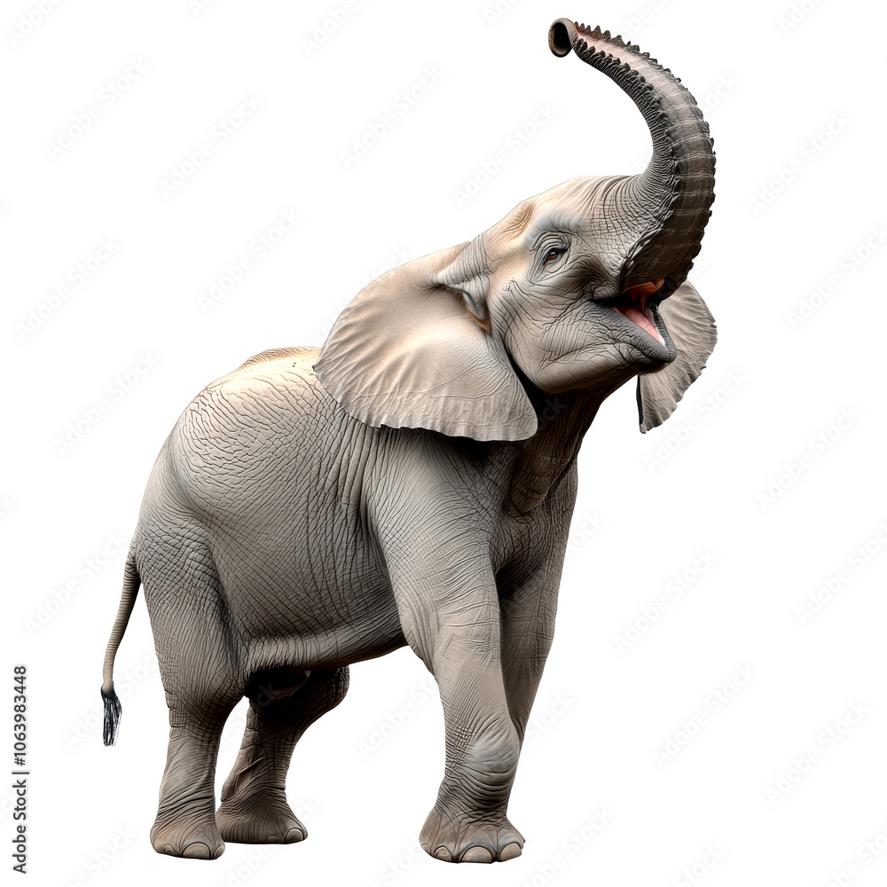 Fototapeta premium Majestic African Elephant on Transparent Background