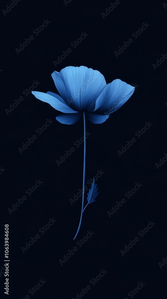 Modern Minimalist Logo of a Blue Poppy Flower for Branding and Design Generative AI Modern Minimalist Logo of a Blue Poppy Flower for Branding and Design Generative AI