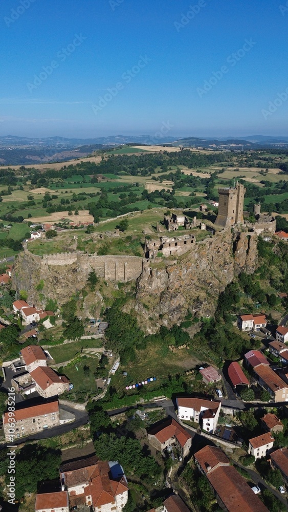 Fototapeta premium drone photo polignac fortress france europe