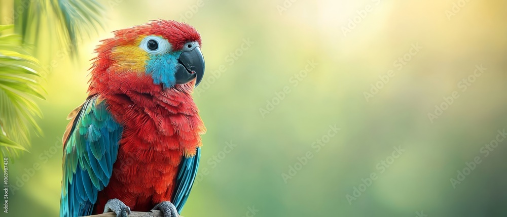 Obraz premium Vibrant parrot perched on tree limb