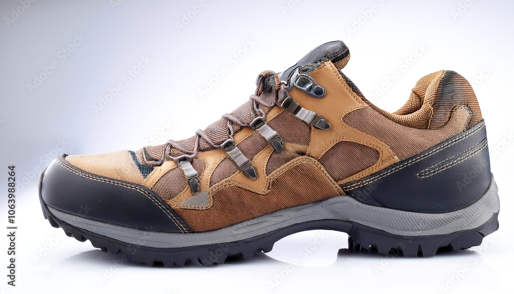 Men's mountain or hiking shoes. isolated on white background Men's mountain or hiking shoes. isolated on white background