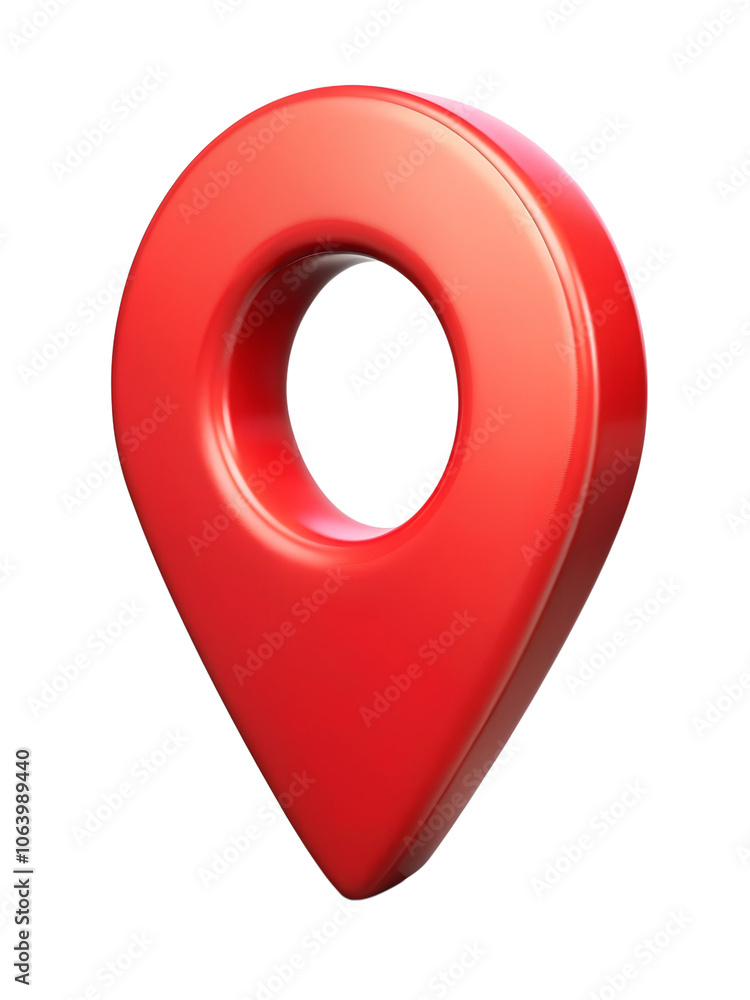Red 3d map location symbol. Red 3d map location symbol.