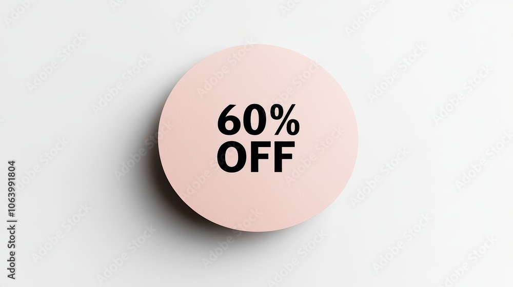 Blank White Sticky Note with Black Text on a Light Pink Round Paper Generative AI Blank White Sticky Note with Black Text on a Light Pink Round Paper Generative AI