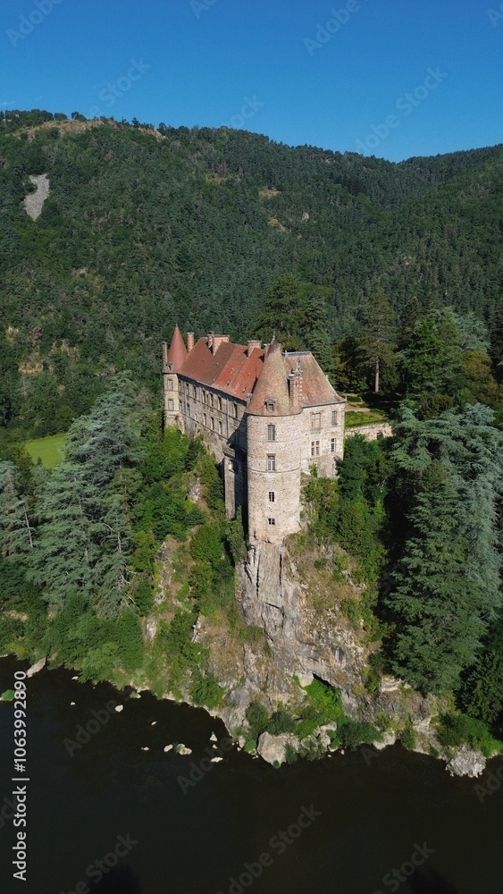 drone photo Lavoute Polignac castle france europe drone photo Lavoute Polignac castle france europe