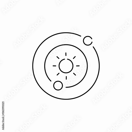 sun orbit icon sign vector