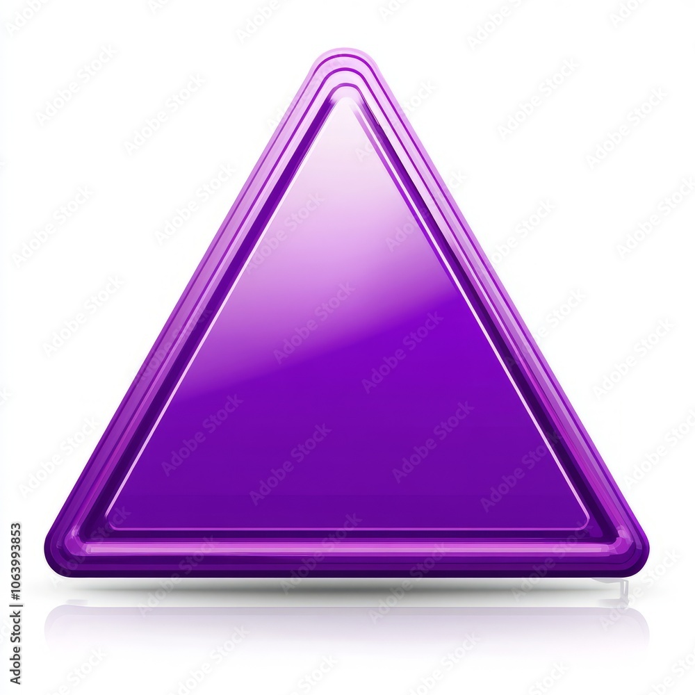 Shiny purple triangle with reflection Shiny purple triangle with reflection