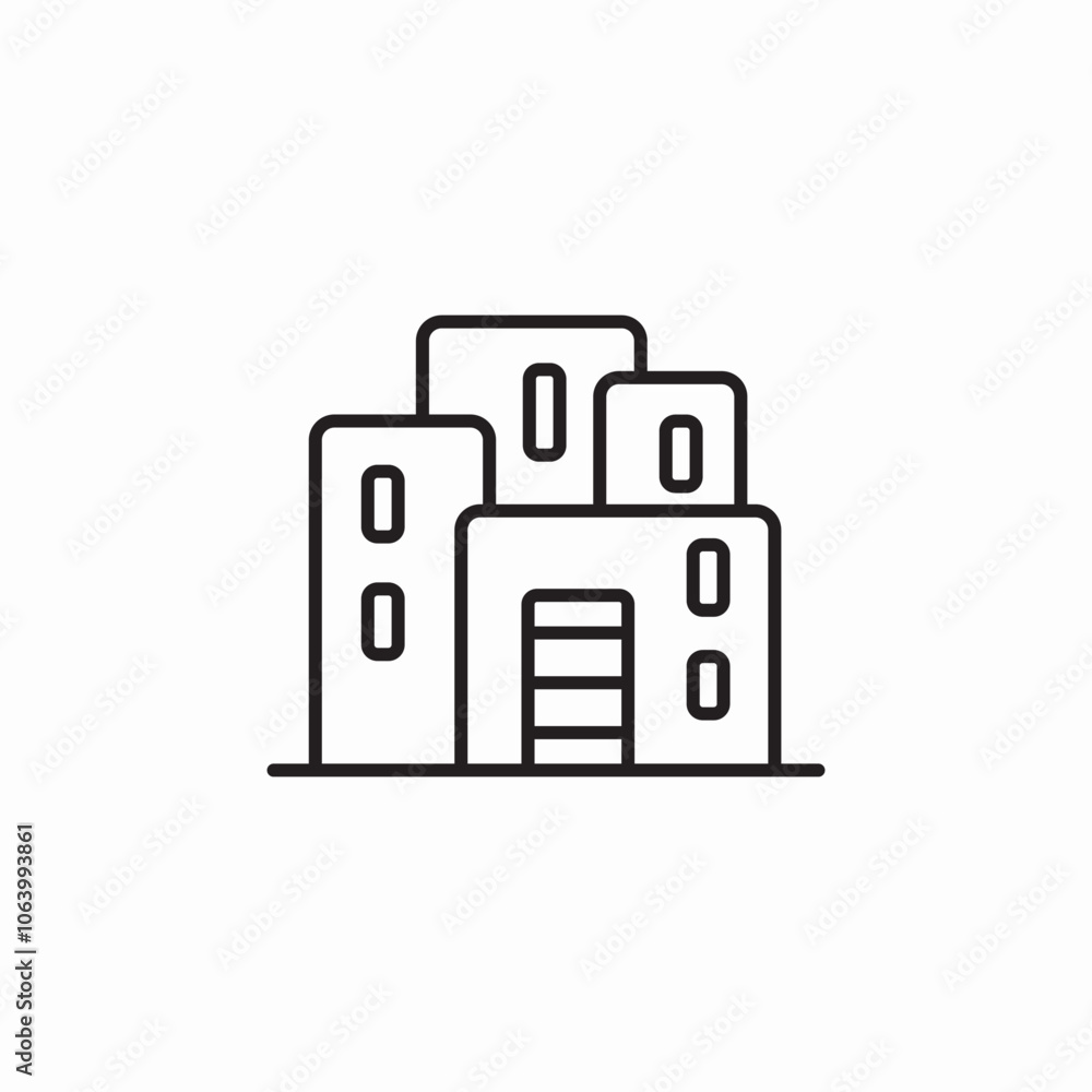 south city building icon sign vector south city building icon sign vector