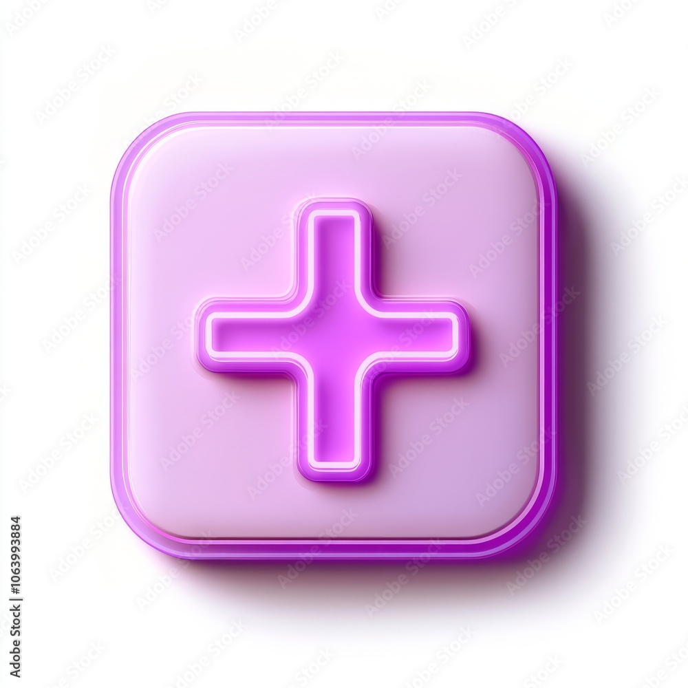Purple Neon Plus Sign Icon Purple Neon Plus Sign Icon