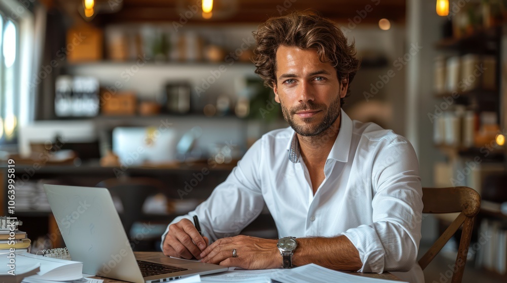 Productive Financial Analyst Multi-Tasking with Excel, Calculator and Laptops in Busy Office Environment Productive Financial Analyst Multi-Tasking with Excel, Calculator and Laptops in Busy Office Environment