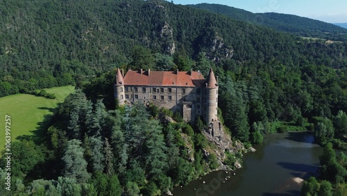 Wallpaper Mural drone photo Lavoute Polignac castle france europe Torontodigital.ca
