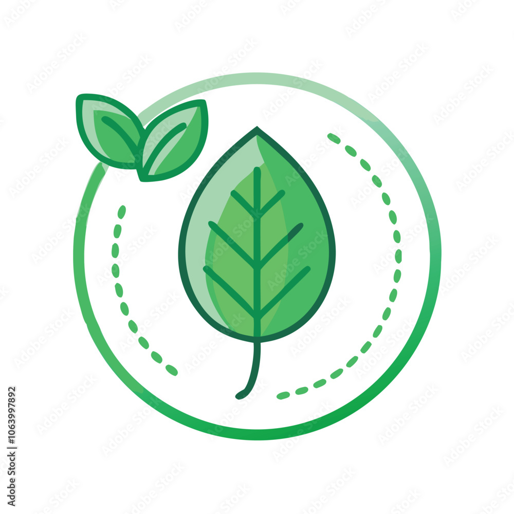 Green leaf icon symbolizing nature and ecology, Eco-friendly leaf icon with circular design, representing nature, ecology, and environmental sustainability in a clean, modern style. Green leaf icon symbolizing nature and ecology, Eco-friendly leaf icon with circular design, representing nature, ecology, and environmental sustainability in a clean, modern style.