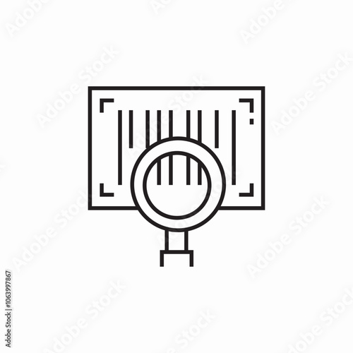 barcode search icon sign vector