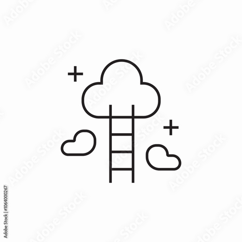 ladder to cloud icon sign vector