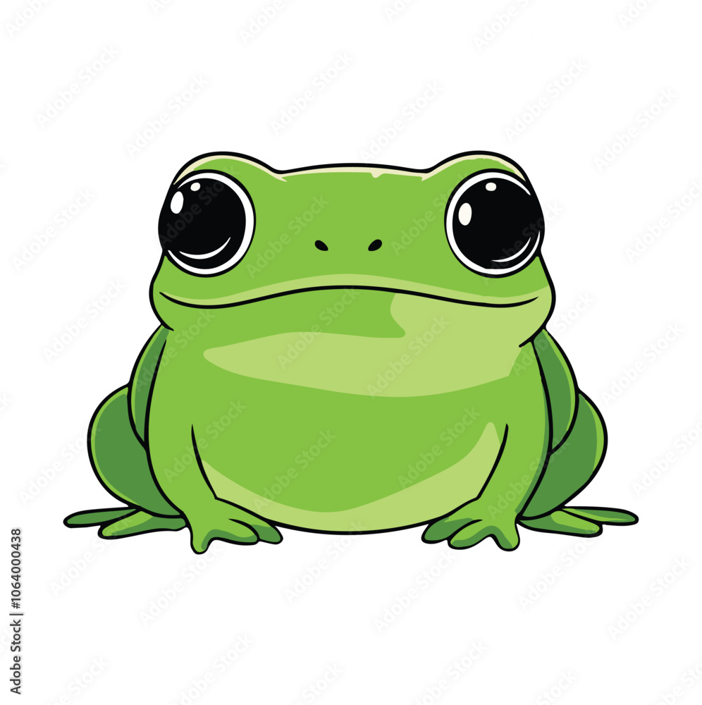 Obraz premium Cute Green Frog Illustration