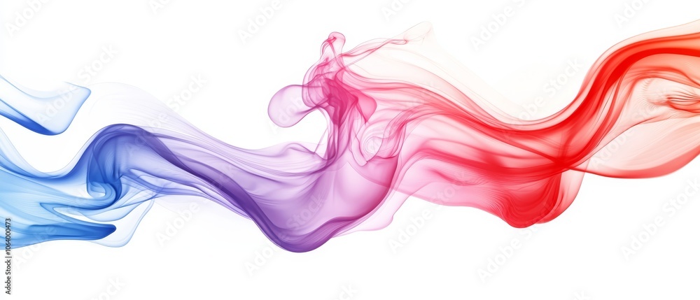 A red, white and blue smoke on a white background A red, white and blue smoke on a white background