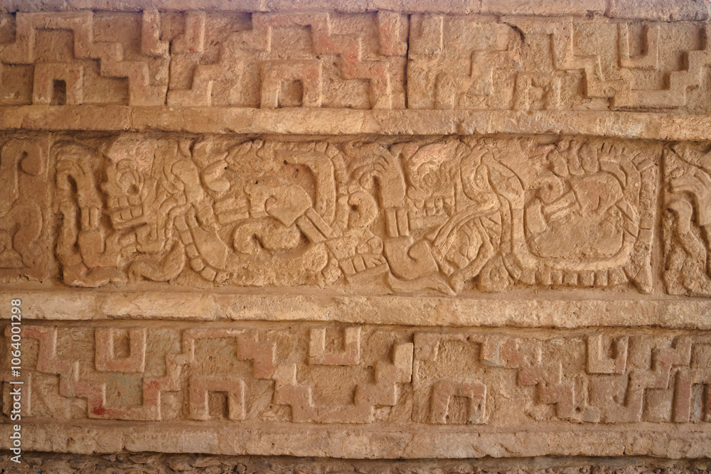 Pre-Hispanic stone engravings with animal figures in the archaeological zone of the pyramids of the Atlanteans, in Tula Hidalgo Pre-Hispanic stone engravings with animal figures in the archaeological zone of the pyramids of the Atlanteans, in Tula Hidalgo