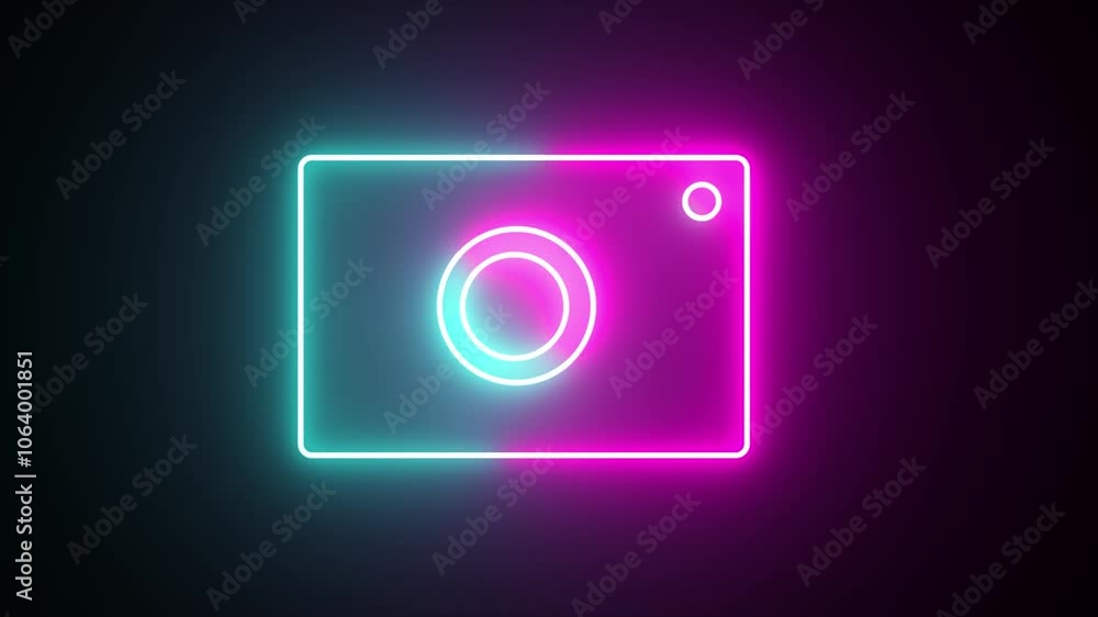 Camera. Icon with reflection of two color texture Camera. Icon with reflection of two color texture