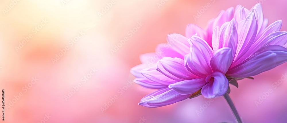 A close up of a purple flower on a pink background A close up of a purple flower on a pink background