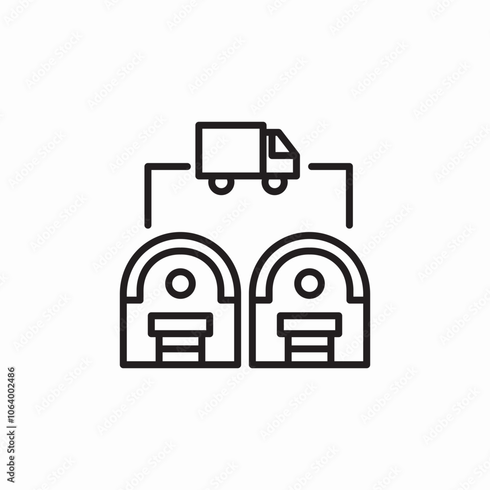 warehouses delivery truck icon sign vector warehouses delivery truck icon sign vector