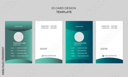 simple clean modern minimalist creative business id card, company employee id card, marketing id card and student id card design template with multiple color variations.