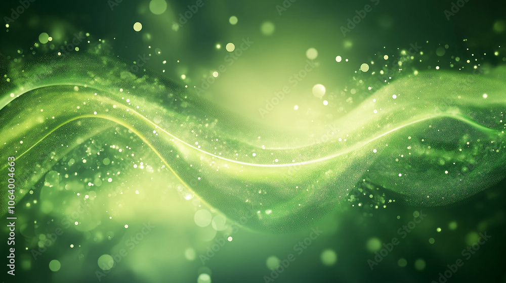 Fototapeta premium Abstract green background with soft, blurred lines and curves, creating an elegant and minimalist design for nature-themed designs or environmental themes.