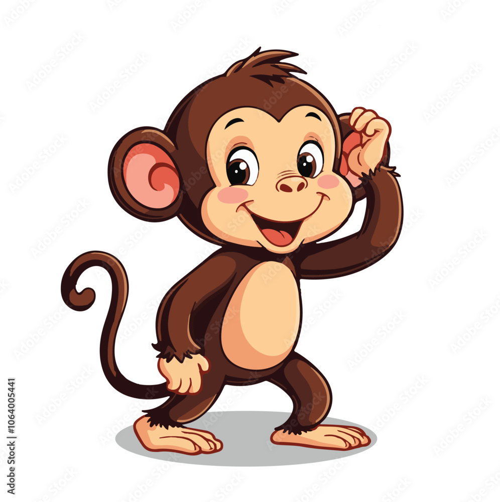 Fototapeta premium A Cute Monkey Vector Illustration