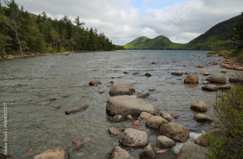 Landscape with Jordan Pond, Acadia National Park, Maine photo