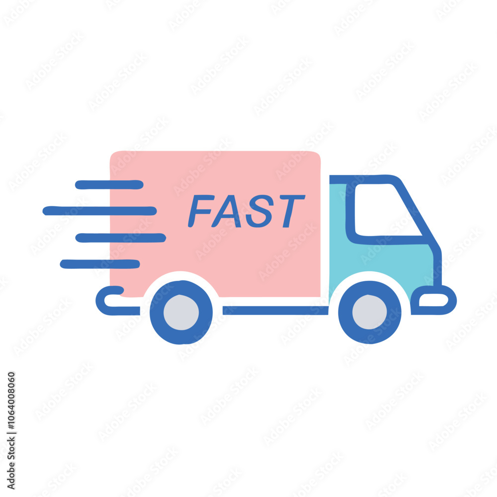 Fast delivery truck icon with motion effect, Illustration of a delivery truck with Fast delivery truck icon with motion effect, Illustration of a delivery truck with