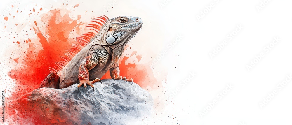 An iguana sitting on top of a rock An iguana sitting on top of a rock