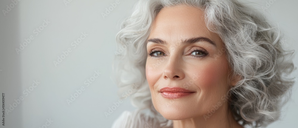 a woman with grey hair and a white shirt a woman with grey hair and a white shirt