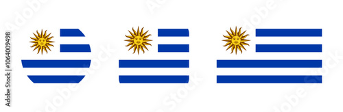 Uruguay flag icon set