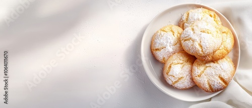 Wallpaper Mural A white plate topped with cookies covered in powdered sugar Torontodigital.ca