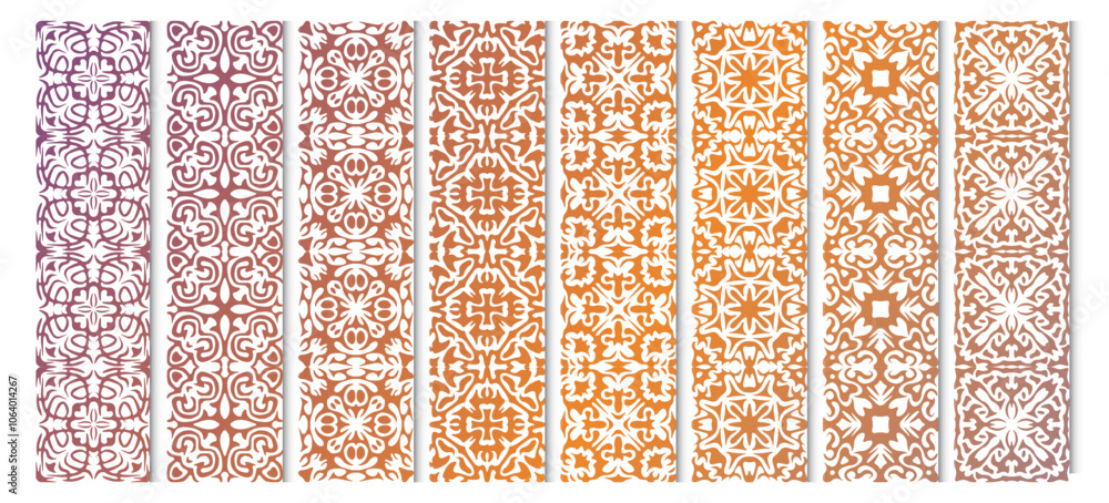 Floral seamless pattern icon bundle Floral seamless pattern icon bundle
