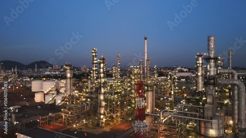 Wallpaper Mural Petrochemical Plant ( oil refinery plant ) Illuminated at twilight time. Torontodigital.ca