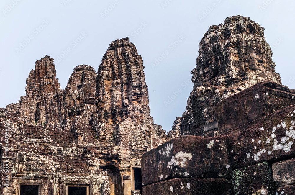 Fototapeta premium Details of the Banyon temple complex in Cambodia