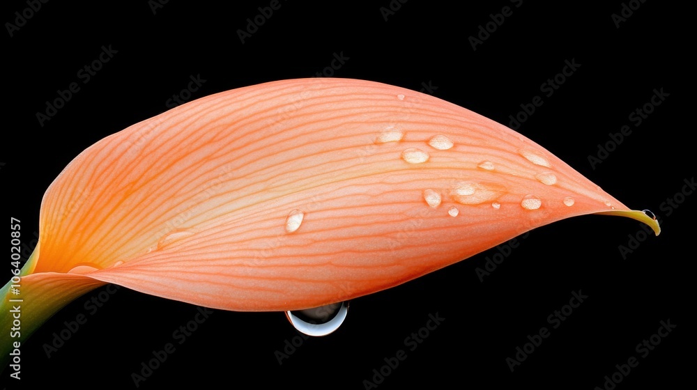 A close-up of a delicate pink flower petal adorned with droplets of water against a black background, showcasing its texture and vibrant color. A close-up of a delicate pink flower petal adorned with droplets of water against a black background, showcasing its texture and vibrant color.