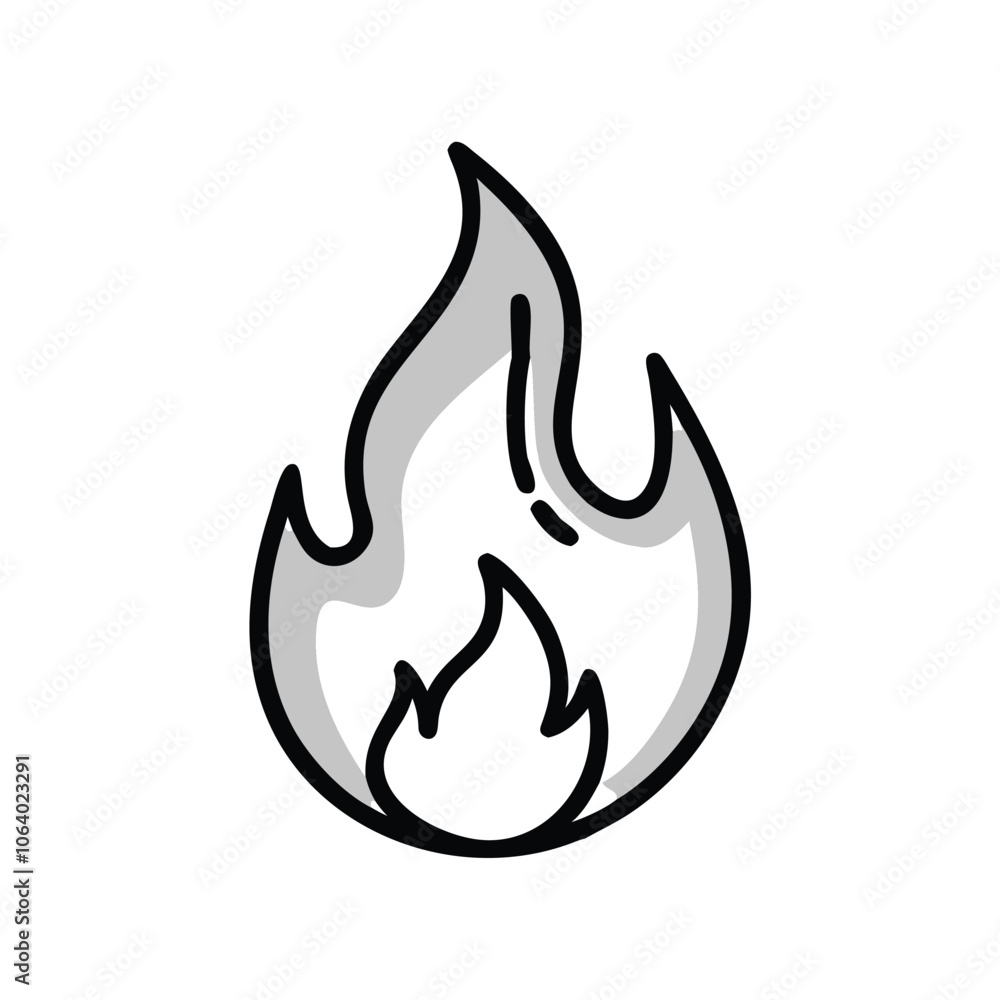 Simple flame icon in black outline, Minimalistic black outline of a flame, symbolizing fire, heat, energy, or intensity in a clean, straightforward design.
Simple flame icon in black outline, Minimalistic black outline of a flame, symbolizing fire, heat, energy, or intensity in a clean, straightforward design.