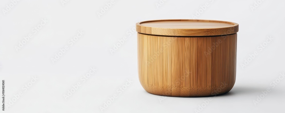 a bamboo lid container, kitchen storage, modern style, isolated on white background a bamboo lid container, kitchen storage, modern style, isolated on white background