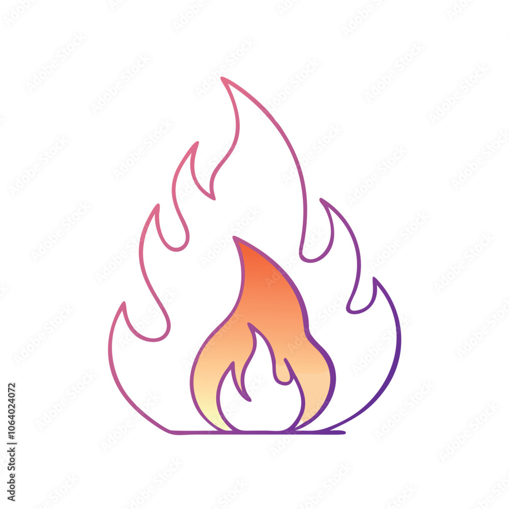 Flame icon with detailed orange and yellow fire, Illustration of a vibrant flame in shades of orange and yellow, symbolizing fire, heat, energy, or intensity in a bold, dynamic design. Flame icon with detailed orange and yellow fire, Illustration of a vibrant flame in shades of orange and yellow, symbolizing fire, heat, energy, or intensity in a bold, dynamic design.